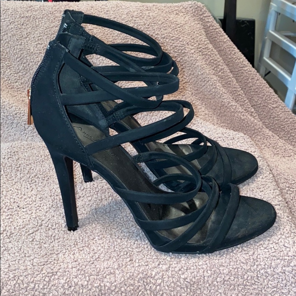 Black Strappy Heels Size 8